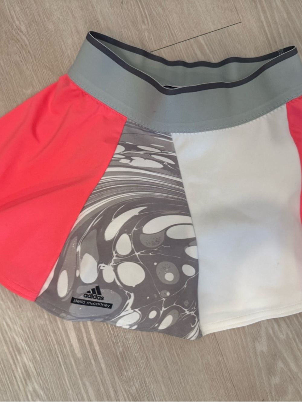 adidas Stella McCartney Gray Marble Print Active Top with Black Logo